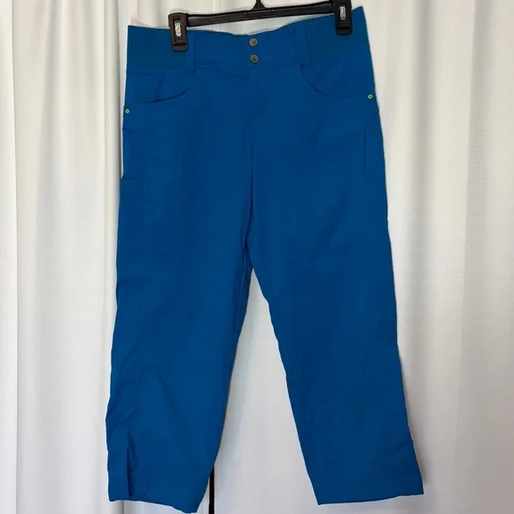 Title Nine Clamber Capri Pant 10 Women Blue Stretch Gorpcore Hiking Travel Nylon - Picture 2 of 16